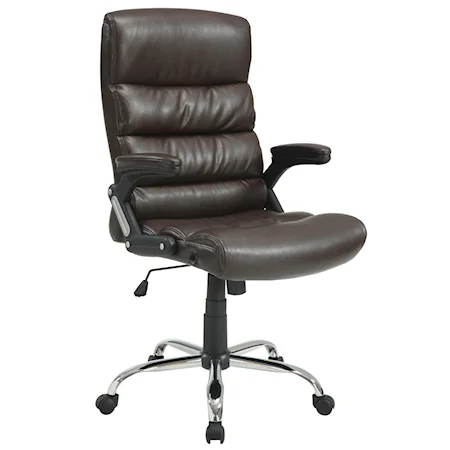 Brown Bonded Leather Office Chair